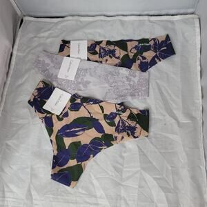 Calvin Klein Printed Invisible Sissy Thong Panties 3Pack Size XSmall camo leaf